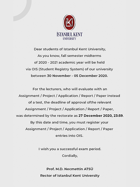 Important Announcement about Midterm Exams