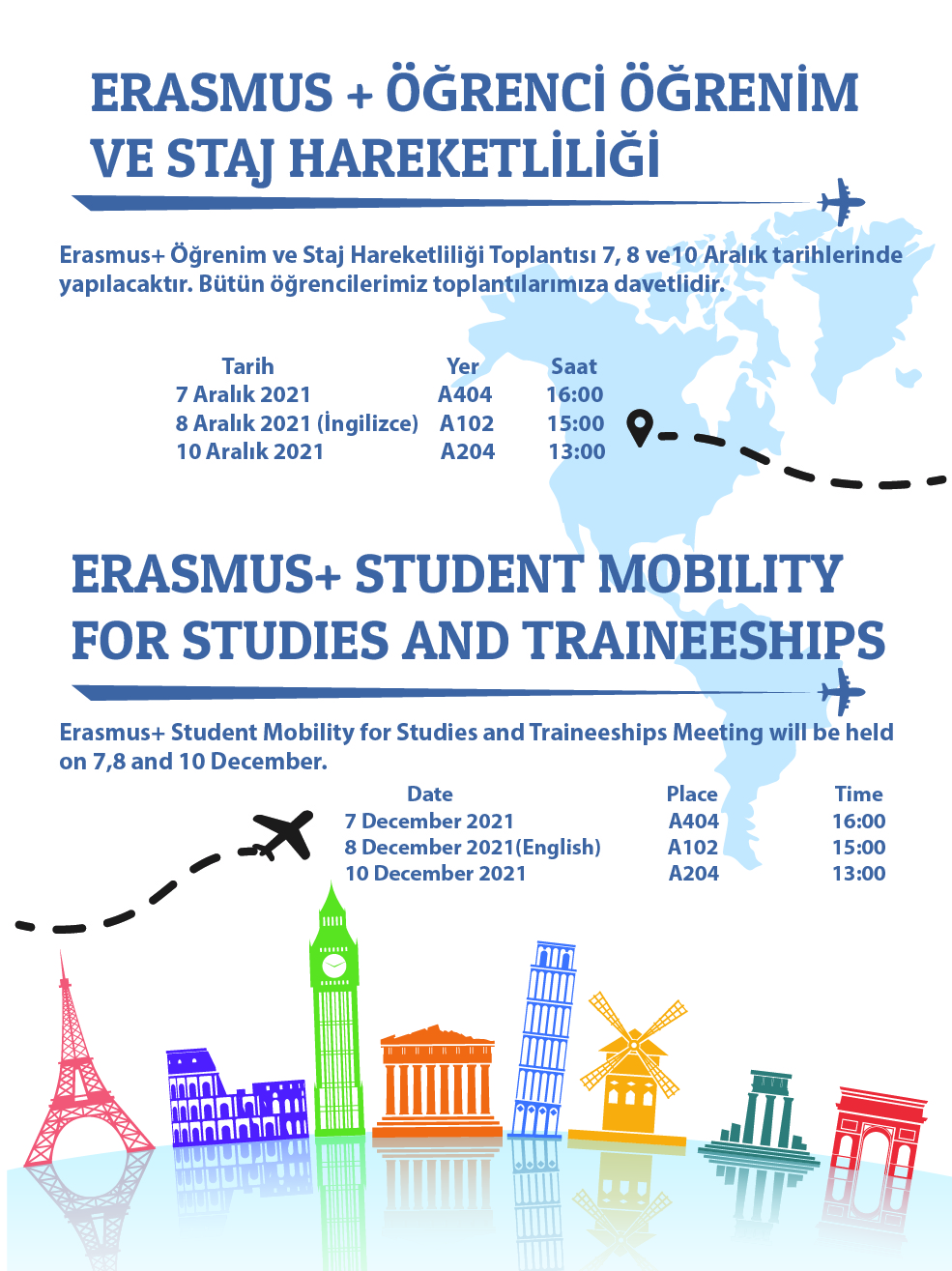Erasmus+ Öğrenci Öğrenim ve Staj Hareketliliği Bilgilendirme Toplantısı