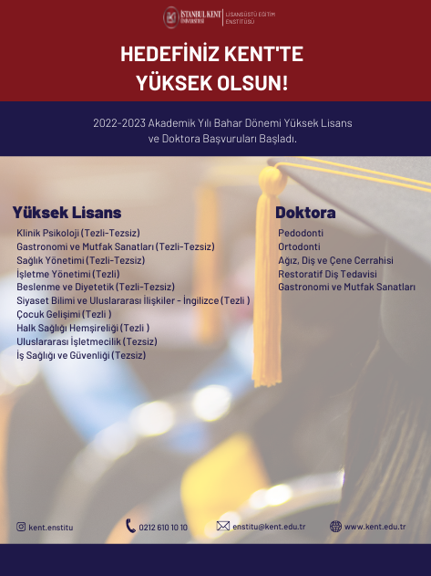 2022-2023 Akademik Yılı Bahar Dönemi Yüksek Lisans ve Doktora Başvuruları Başladı