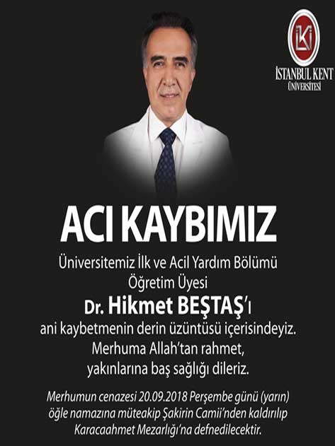 ACI KAYBIMIZ / DR. HİKMET BEŞTAŞ